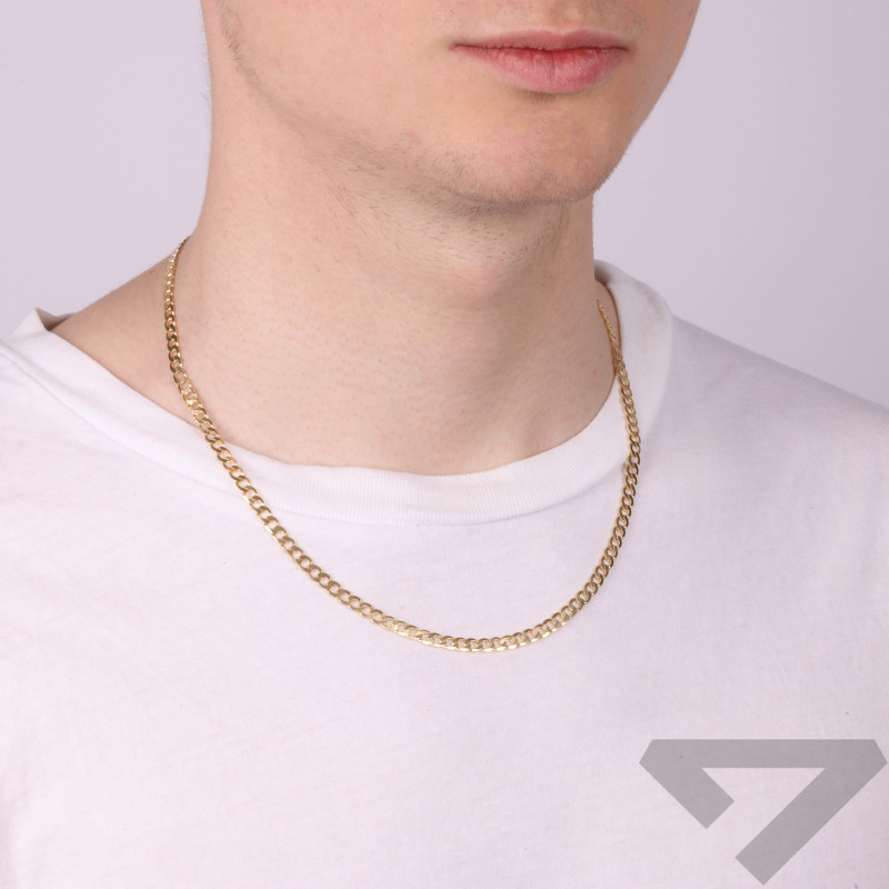 Řetízek vzor panceř 4 mm, stříbro 925 ve zlaté barvě