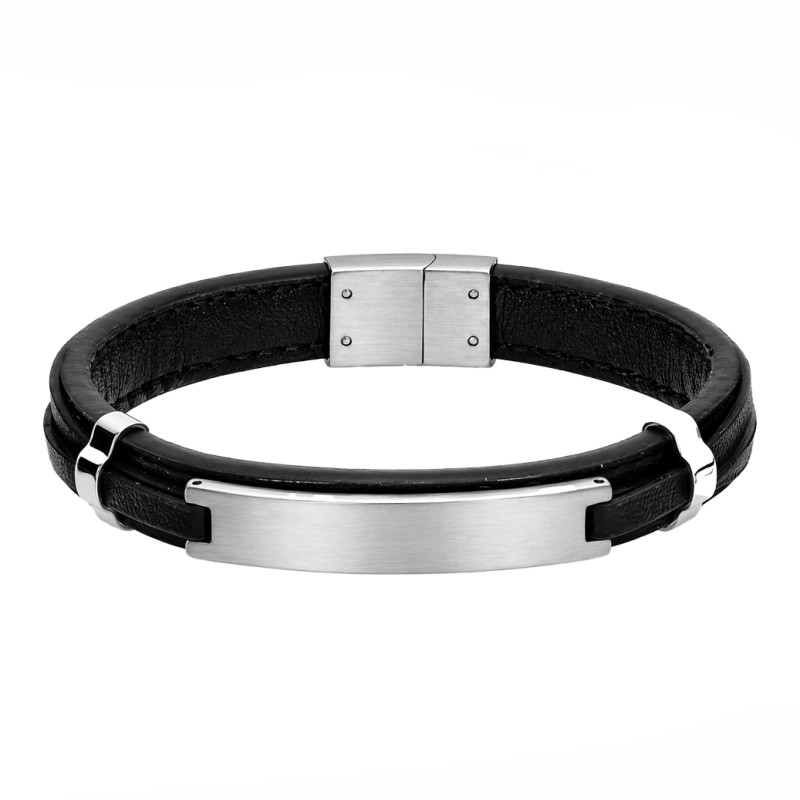 Objevte pánský náramek z černé kůže a oceli. Moderní design, magnetické zapínání. Ideální doplněk pro každého muže. V obchodě Ju