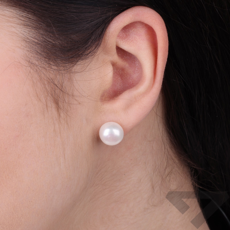 Náušnice s perlou na puzetu 10 mm, zapínání ze stříbra 925