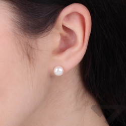 Náušnice s perlou na zapínání 7,5 mm, zapínání ze stříbra 925