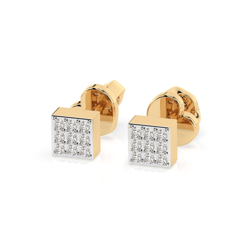 Náušnice Iluzja s diamanty KB 102-10063-Y-0.11