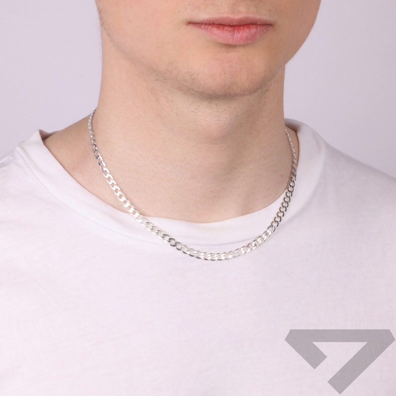 Pancéřové řetízek z rhodiovaného stříbra 5 mm, ryzost 925