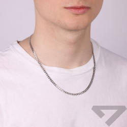 Řetízek vzor panceř ze stříbra 925, šířka 4 mm, rhodiovaný. Tento nadčasový šperk dodá eleganci každému outfitu. Vhodný pro samo