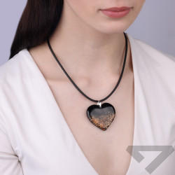 Přívěsek srdce Murano Casanova černý | iSezam.cz