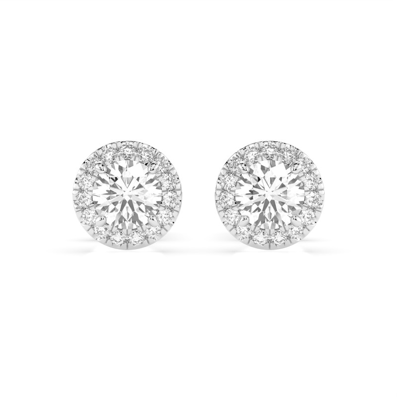 Zlaté náušnice Solitéry Věčnost s diamanty 0.4ct | iSezam.cz