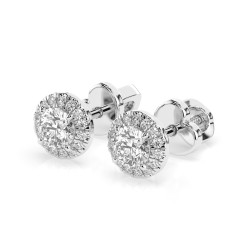 Zlaté náušnice Solitéry Věčnost s diamanty 0.4ct | iSezam.cz