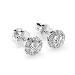Zlaté náušnice Solitéry Věčnost s diamanty 0.4ct | iSezam.cz