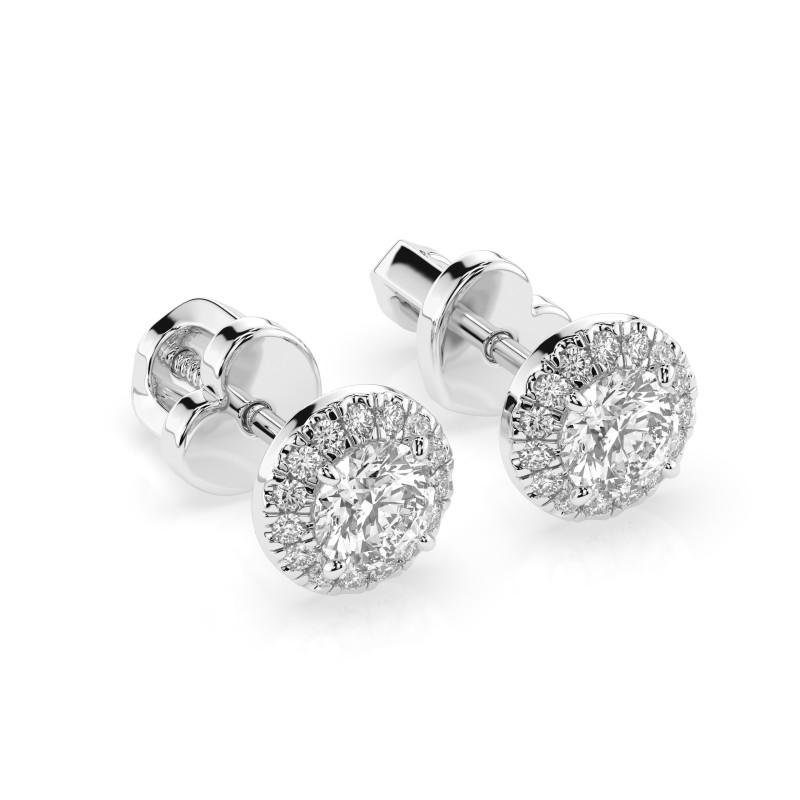 Zlaté náušnice Solitéry Věčnost s diamanty 0.4ct | iSezam.cz