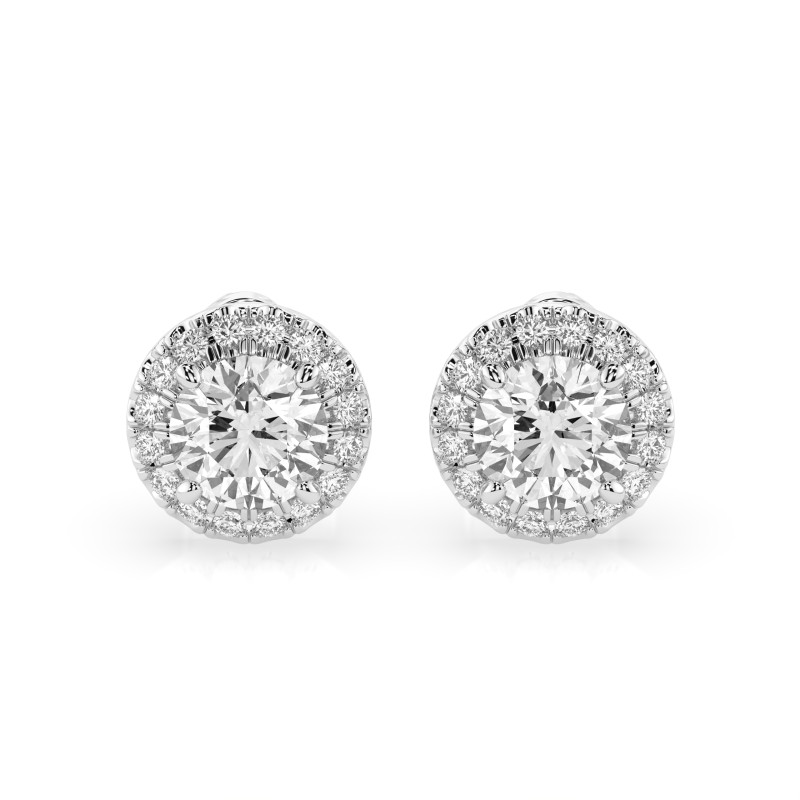 Zlaté náušnice Solitaire Věčnost s diamanty 1 ct | iSezam.cz