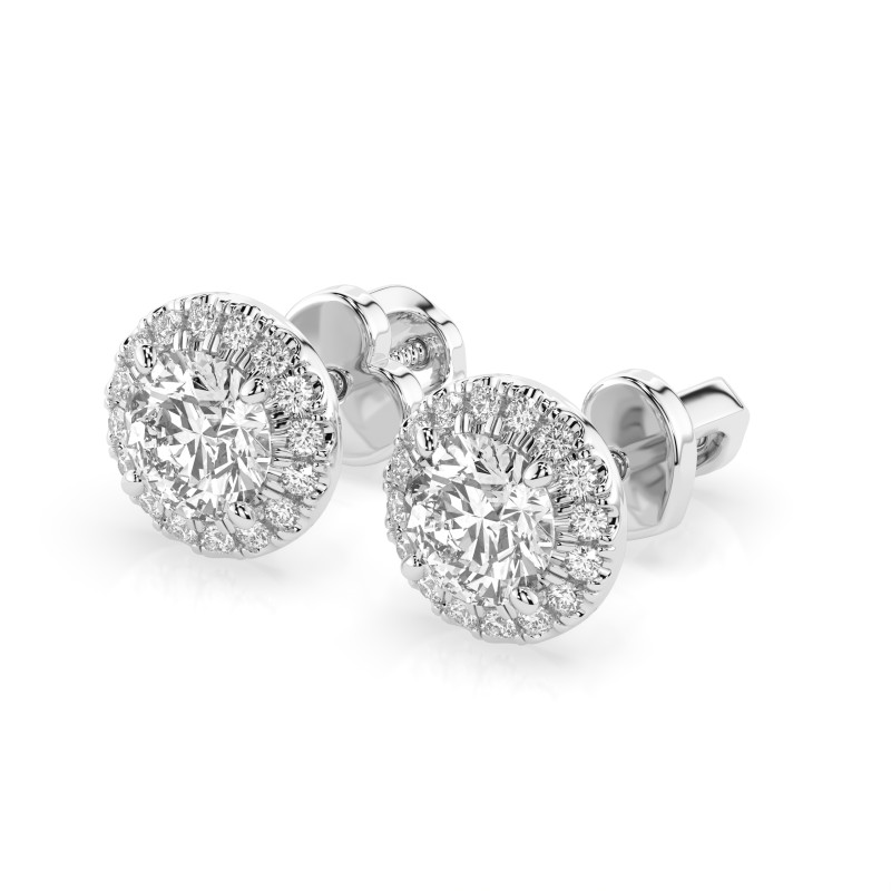 Náušnice Solitaire Věčnost s diamanty KB 102-10095-W-1.0