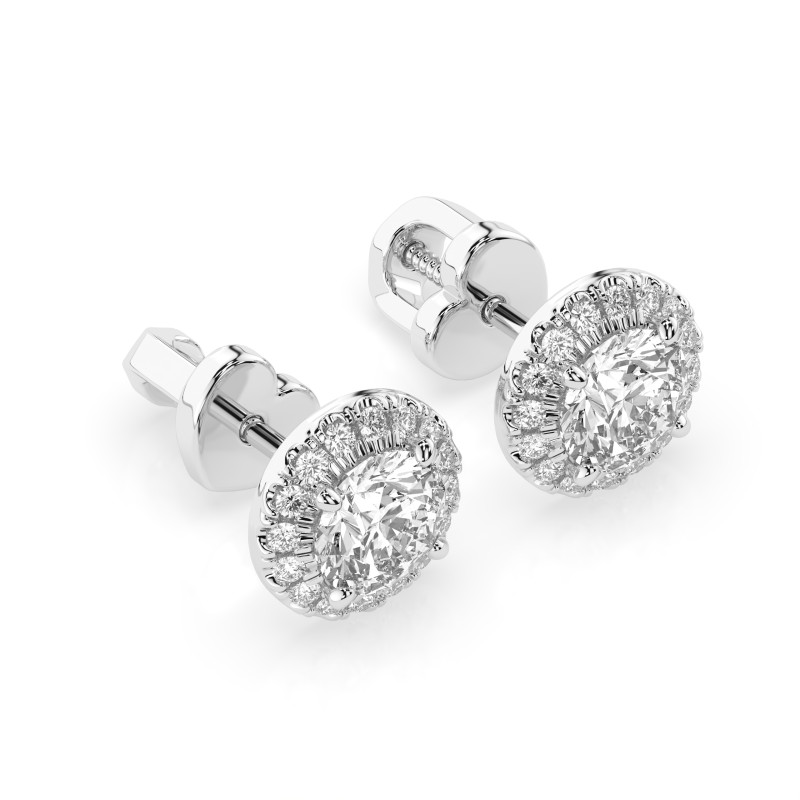 Zlaté náušnice Solitaire Věčnost s diamanty 1 ct | iSezam.cz