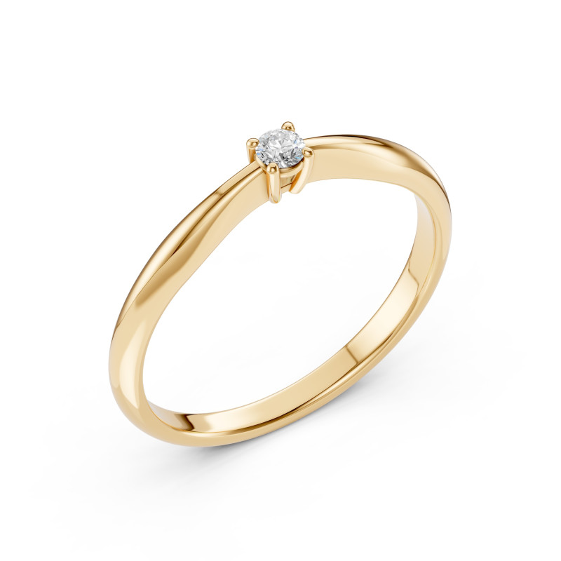 Zásnubní prsten s diamantem 101-10021-Y-0.06 | iSezam.cz