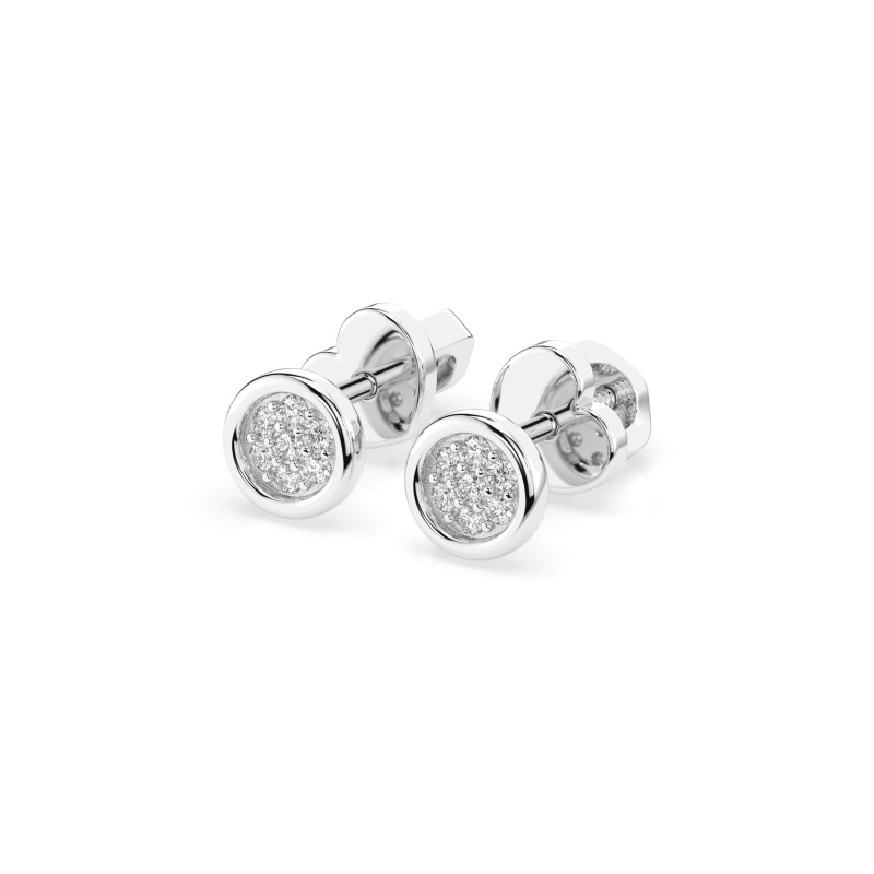 Náušnice Iluze s diamanty KB 102-10068-W-0.08