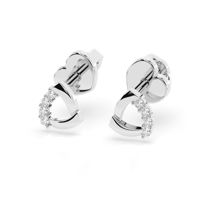 Náušnice Minimalismus s diamanty KB 102-10061-W-0.05