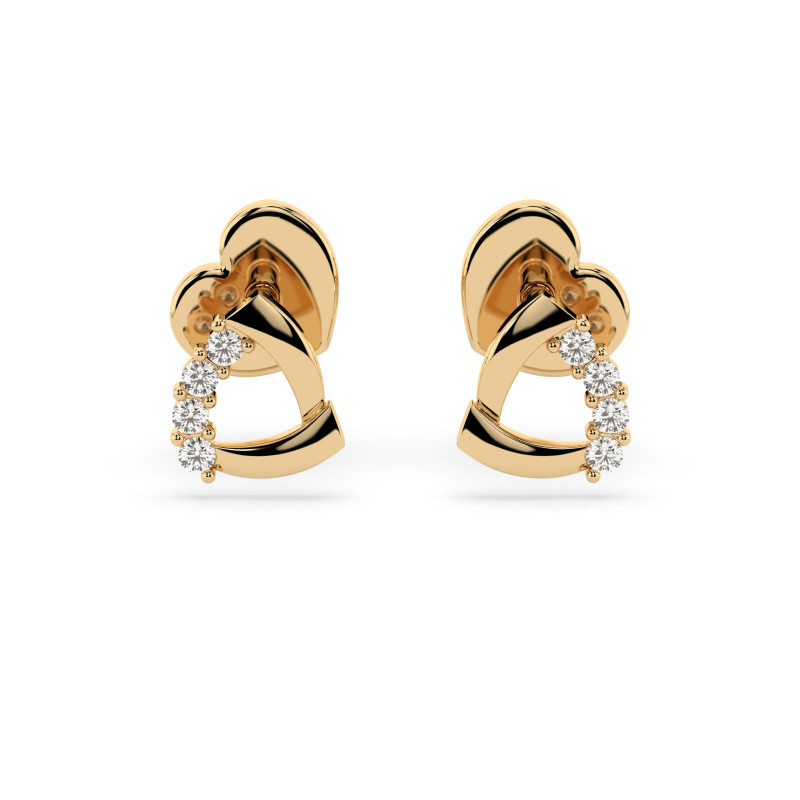 Náušnice Minimalismus s diamanty 102-10061-Y-0.05 - Jubiler Sezam