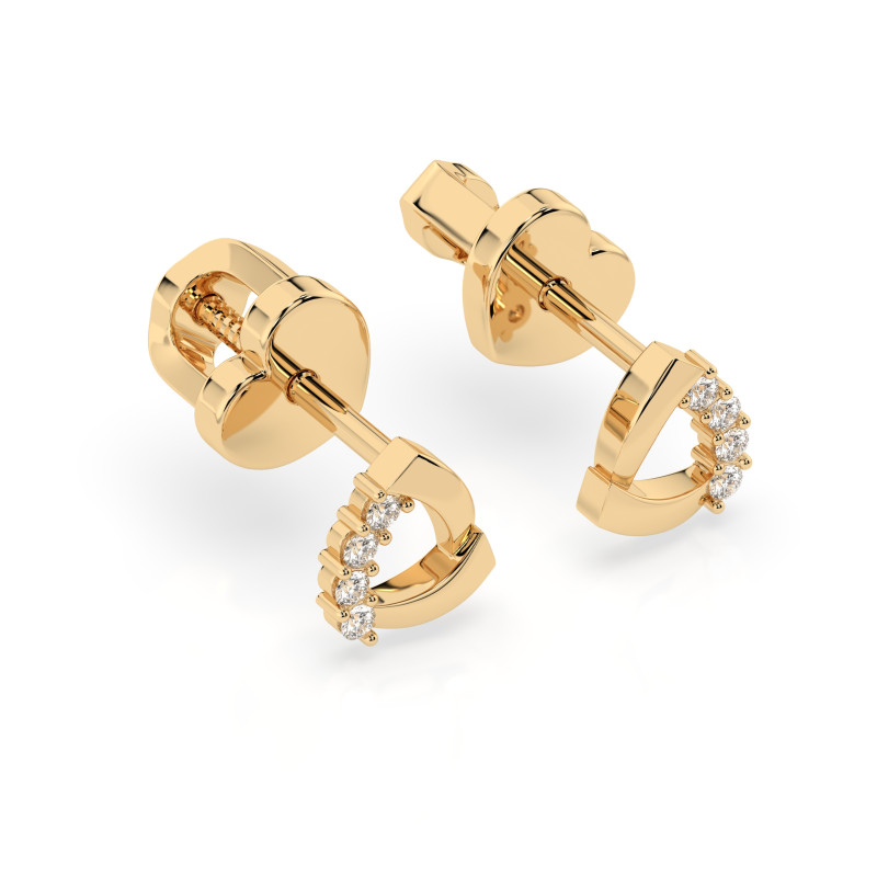 Náušnice Minimalismus s diamanty 102-10061-Y-0.05 - Jubiler Sezam