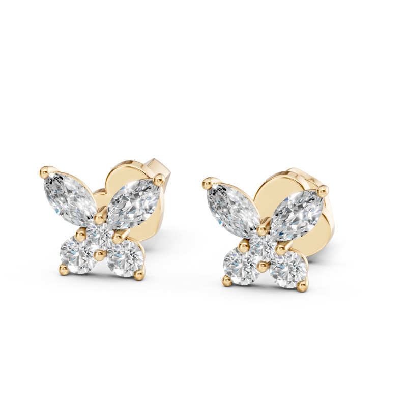 Náušnice Iluze s diamanty KB 102-10192-Y-0.4