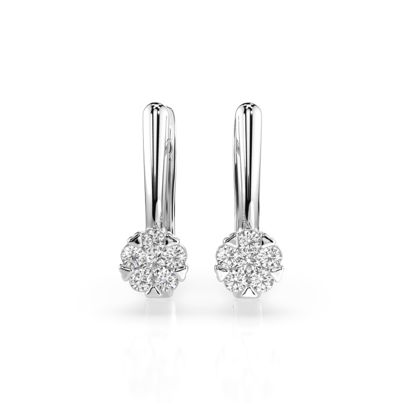 Náušnice Iluzja s diamanty 102-10015/1-W-0.06 - Zlatnictví Sezam
