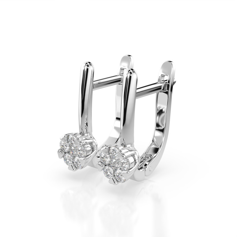 Náušnice Iluzja s diamanty KB 102-10015/1-W-0.06
