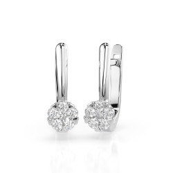Náušnice Iluzja s diamanty 102-10015/1-W-0.06 - Zlatnictví Sezam