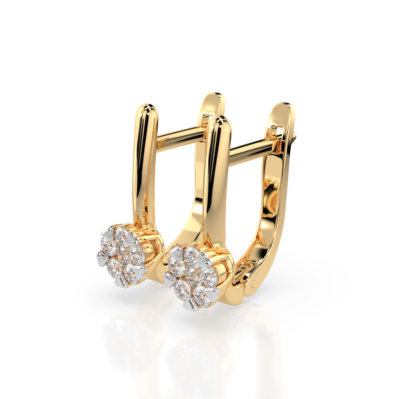 Náušnice Iluze s diamanty KB 102-10015/1-Y-0.06