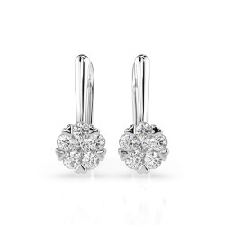 Náušnice Iluze s diamanty 102-10015/1-W-0.12 - Klenotnictví Sezam
