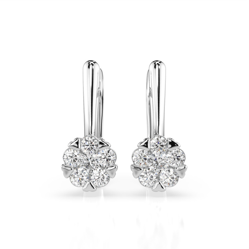 Náušnice Iluze s diamanty 102-10015/1-W-0.12 - Klenotnictví Sezam