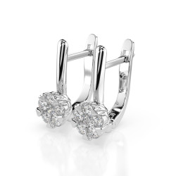 Náušnice Iluze s diamanty 102-10015/1-W-0.12 - Klenotnictví Sezam