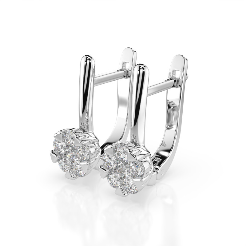 Náušnice Iluze s diamanty KB 102-10015/1-W-0.12