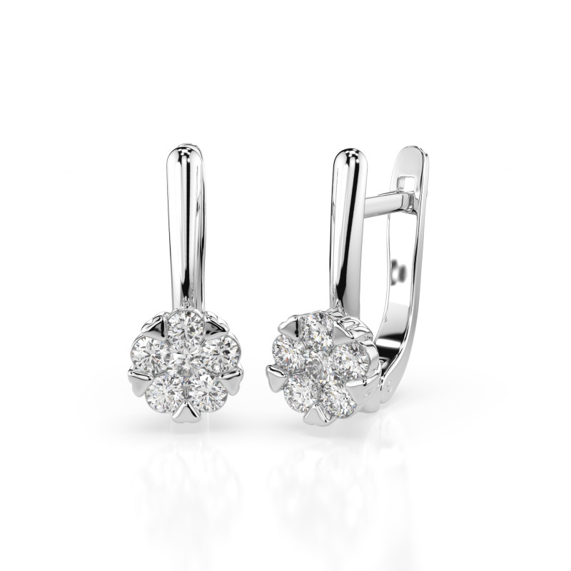 Náušnice Iluze s diamanty 102-10015/1-W-0.12 - Klenotnictví Sezam