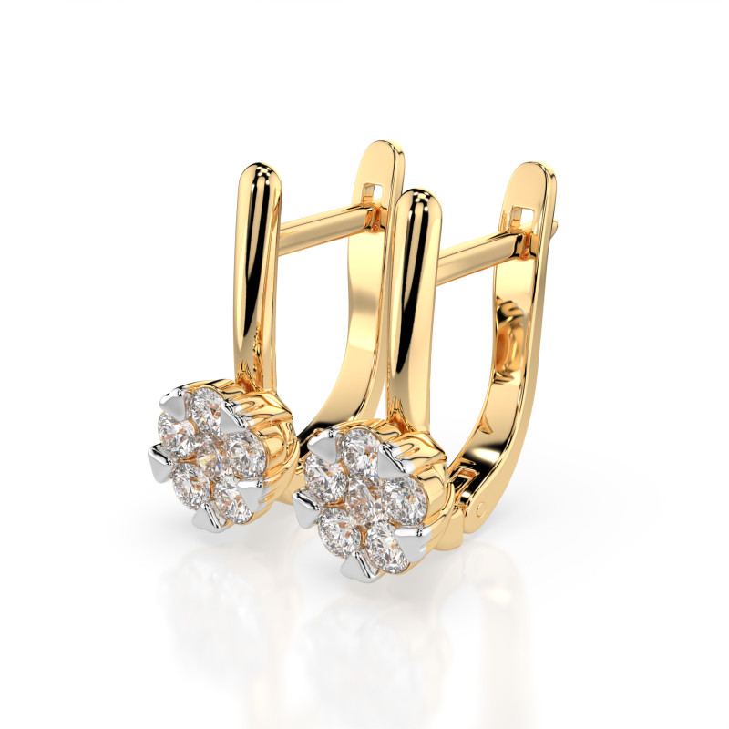 Náušnice Iluzja s diamanty KB 102-10015/1-Y-0.12