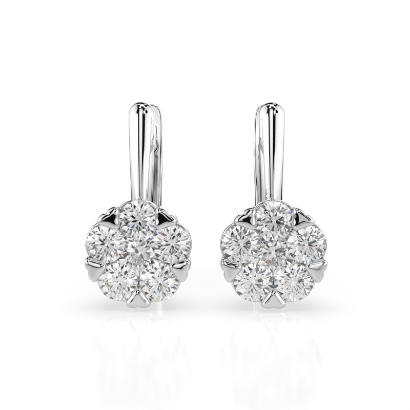 Náušnice Iluze s diamanty 102-10015/1-W-0.3 - Klenotnictví Sezam