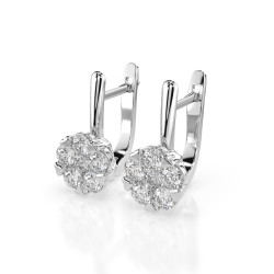 Náušnice Iluze s diamanty 102-10015/1-W-0.3 - Klenotnictví Sezam