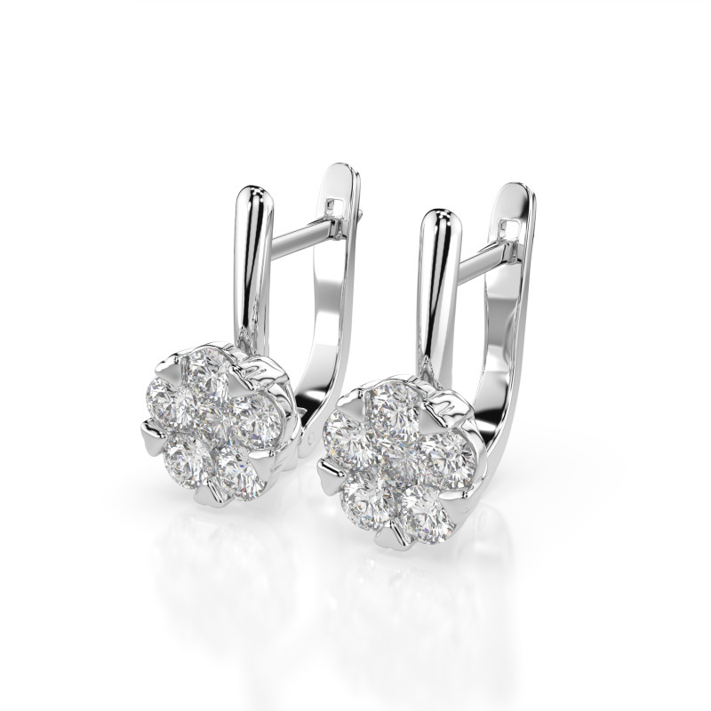 Náušnice Iluze s diamanty KB 102-10015/1-W-0.3