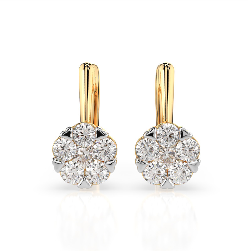 Náušnice Iluzja s diamanty 102-10015/1-Y-0.3 | iSezam.cz