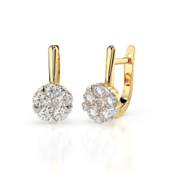 Náušnice Iluzja s diamanty 102-10015/1-Y-0.3 | iSezam.cz