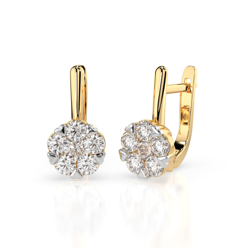 Náušnice Iluzja s diamanty 102-10015/1-Y-0.3 | iSezam.cz