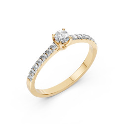 Zlatý zásnubní prsten s diamanty 0.2ct | iSezam.cz