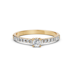 Zlatý zásnubní prsten s diamanty 0.2ct | iSezam.cz