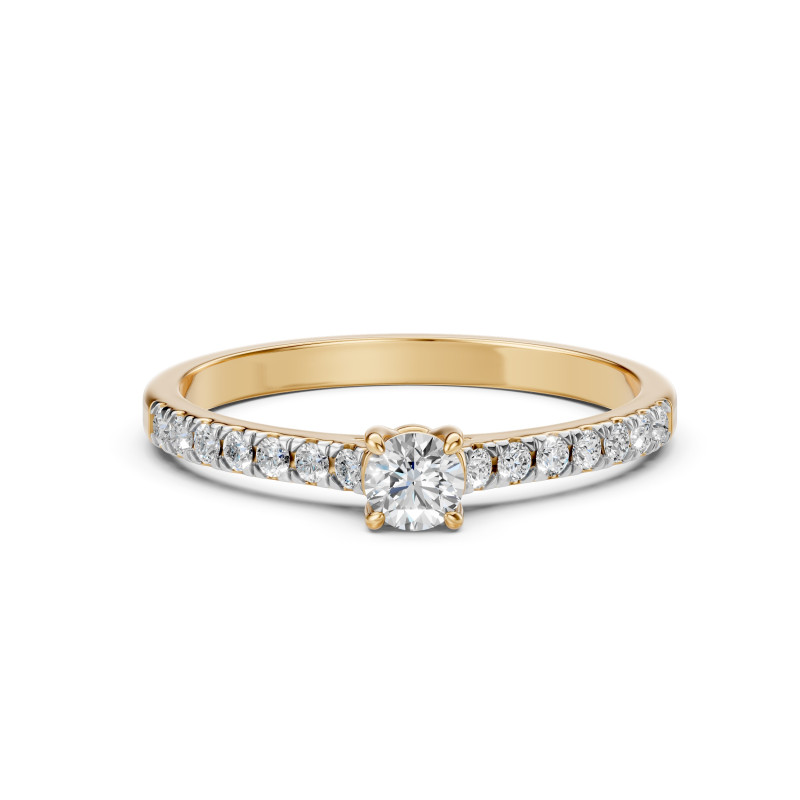 Zlatý zásnubní prsten s diamanty 0.2ct | iSezam.cz