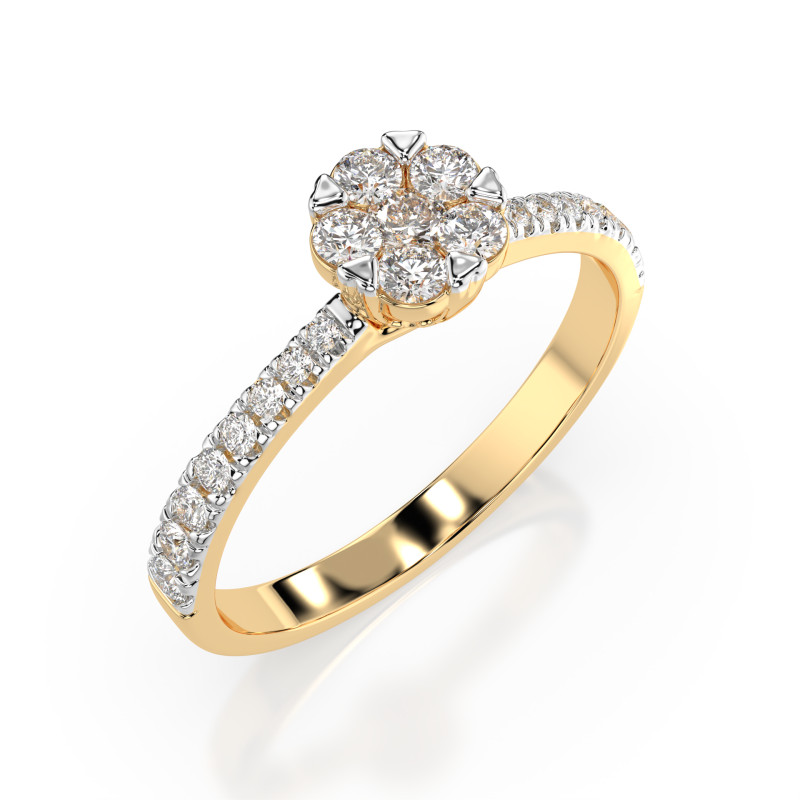 Prsten Iluze s diamanty 101-10015/4-Y-0.03 - Jubiler Sezam