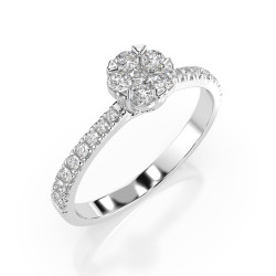Prsten Iluze s diamanty 101-10015/4-W-0.06 | iSezam.cz
