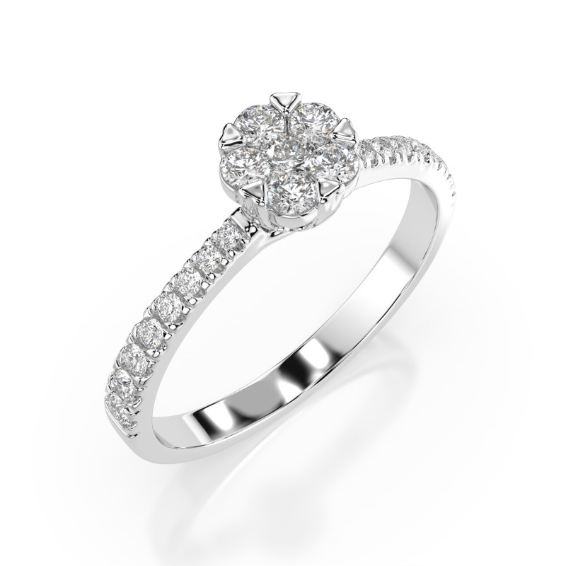 Prsten Iluze s diamanty 101-10015/4-W-0.06 | iSezam.cz