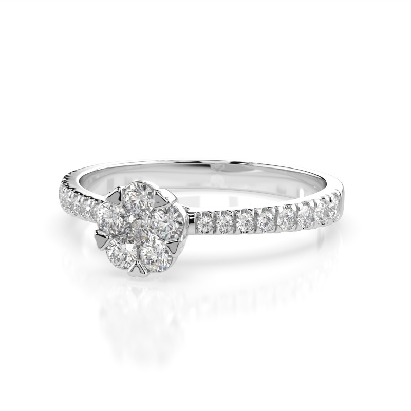 Prsten Iluze s diamanty 101-10015/4-W-0.06 | iSezam.cz