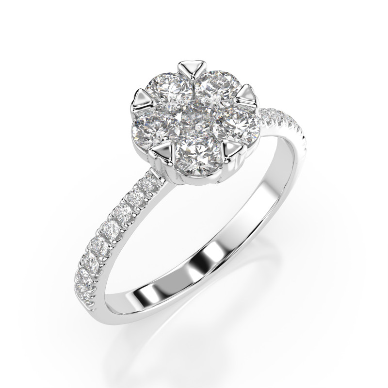 Prsten Iluze s diamanty 101-10015/4-W-0.15 | iSezam.cz