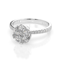Prsten Iluze s diamanty 101-10015/4-W-0.15 | iSezam.cz