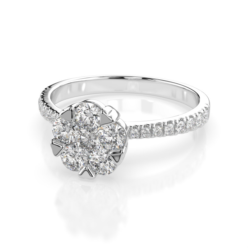 Prsten Iluze s diamanty 101-10015/4-W-0.15 | iSezam.cz