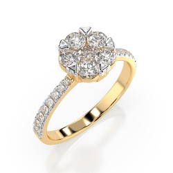 Prsten Iluze s diamanty 101-10015/4-Y-0.15 | iSezam.cz