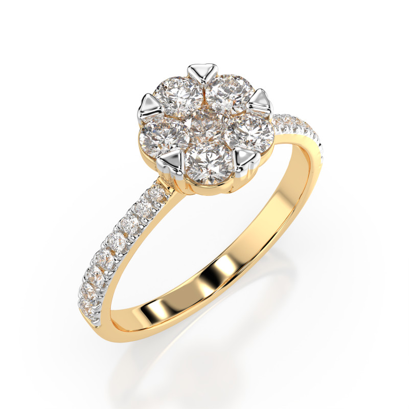 Prsten Iluze s diamanty 101-10015/4-Y-0.15 | iSezam.cz