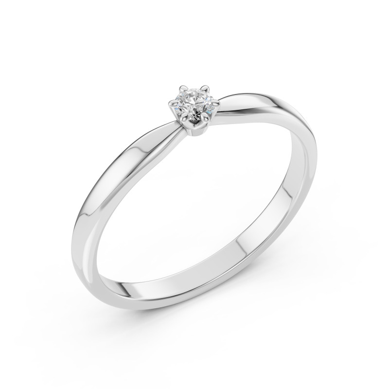 Zásnubní prsten Solitaire s diamantem 101-10040-W-0.1 | iSezam.cz